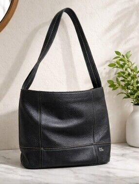 The Sak Black Pebbled Leather Shoulder Bag 100% Leather